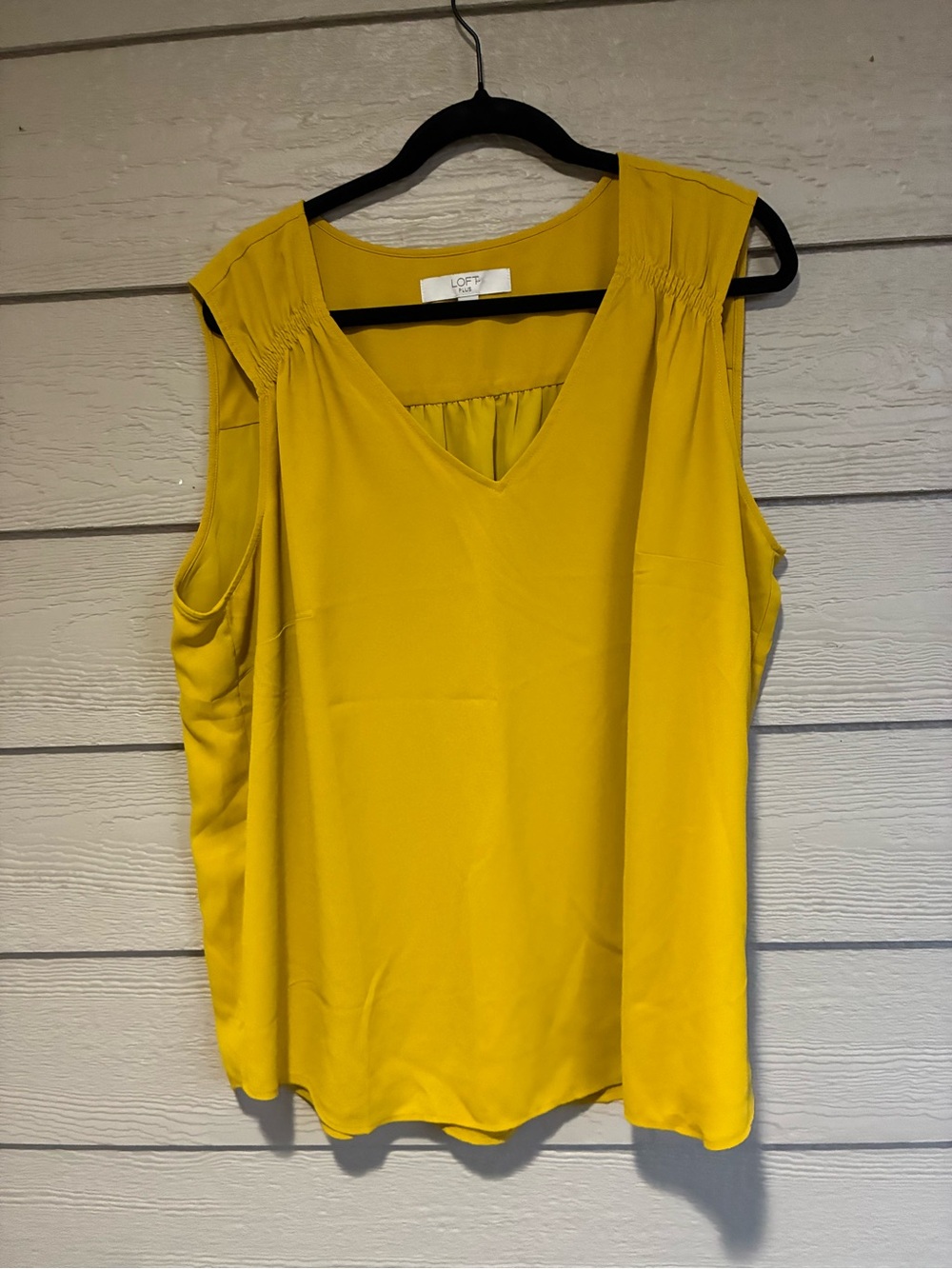 LOFT Plus Size 18 Mustard Yellow Sleeveless Blouse Top